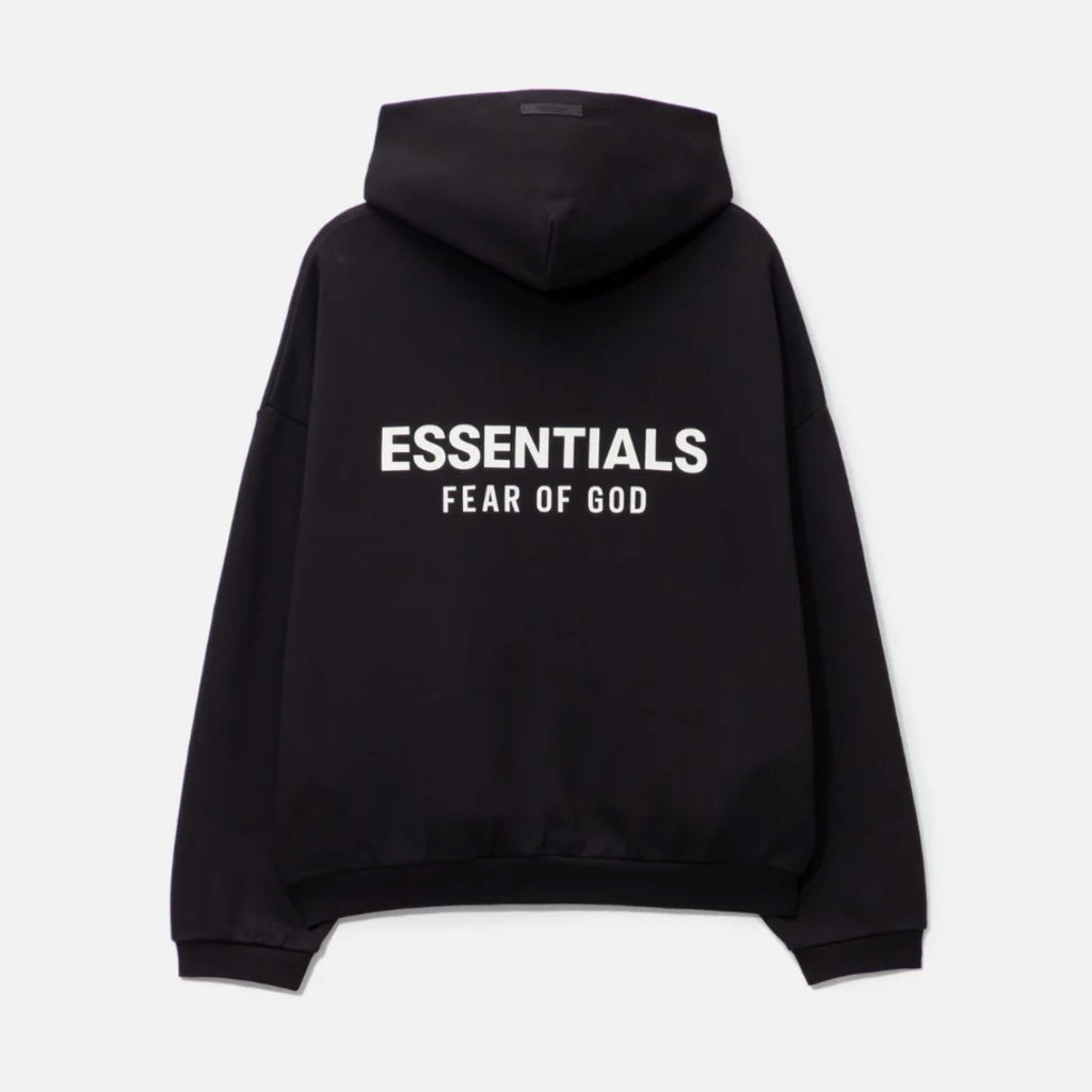 Hoodie Fear of God Essentials Negra con blanco